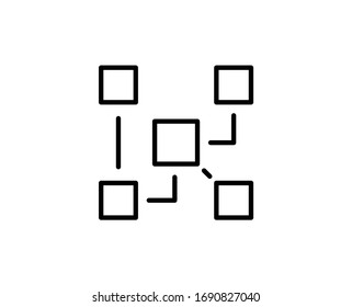 Blockchain-Symbol. Vektorillustration-Symbol im trendigen, flachen Stil auf weißem Hintergrund. Finanzierung für Design.