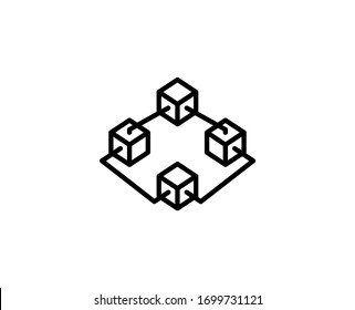 Blockchain line icon. Vector symbol in trendy flat style on white background. Web sing for design.