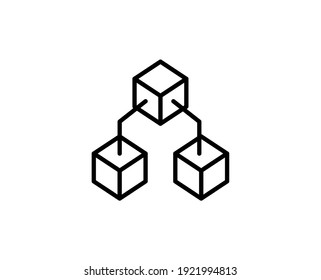 Blockchain line icon. Vector symbol in trendy flat style on white background. Financesing for design.