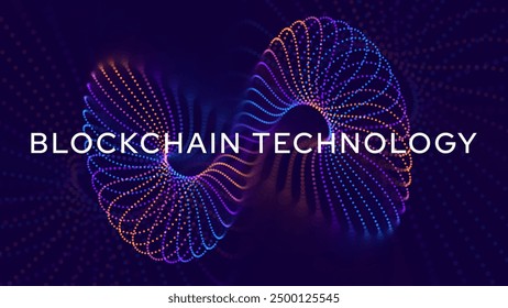 Blockchain Link Sign. 3D Chain Link Grid. Two Torus. Block Chain Crypto Currency. Hyperlink. 3D Wireframe Grid. Modern NFT Tech Art Vector Illustration.