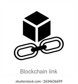 blockchain link vector icon concept design
