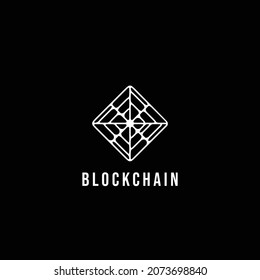 Blockchain logo design. Stylish elegant and trendy black and white Hexagon Cryptocurrency vector illustration 