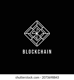 Blockchain logo design. Stylish elegant and trendy black and white Hexagon Cryptocurrency vector illustration 