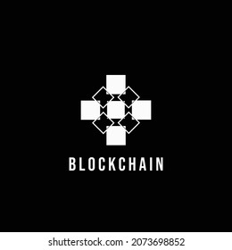Blockchain logo design. Stylish elegant and trendy black and white Hexagon Cryptocurrency vector illustration 