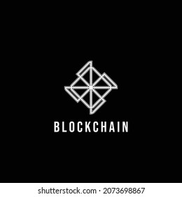 Blockchain logo design. Stylish elegant and trendy black and white Hexagon Cryptocurrency vector illustration 