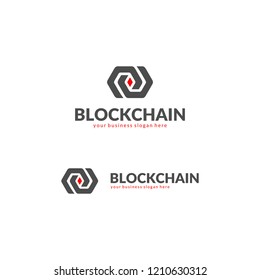 Blockchain Logo. Technology Vector Design.Modern logo concept for blockchain and distributed ledger technology. 
