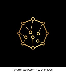 Blockchain Logo Template. Technology Vector Design. Cryptocurrency Illustration