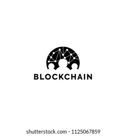 Blockchain Logo Template. Technology Vector Design. Cryptocurrency Illustration