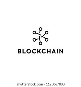 Blockchain Logo Template. Technology Vector Design. Cryptocurrency Illustration