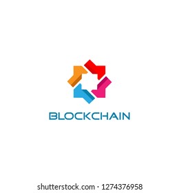 Blockchain Logo Template. Technology Vector Design. Cryptocurrency Illustration