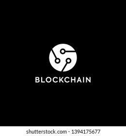 Blockchain Logo Template. Technology Vector Design. Cryptocurrency Illustration. Outstanding professional elegant trendy awesome artistic black and white color blockchain icon logo.