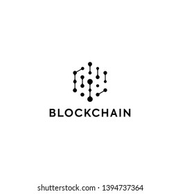 Blockchain Logo Template. Technology Vector Design. Cryptocurrency Illustration