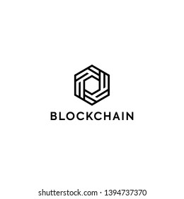 Blockchain Logo Template. Technology Vector Design. Cryptocurrency Illustration