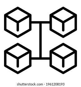 Blockchain market icon. Outline Blockchain market vector icon for web design isolated on white background