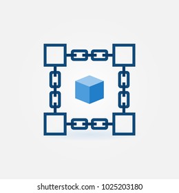 Blockchain Modern Vector Icon. Block Chain Technology Design Element