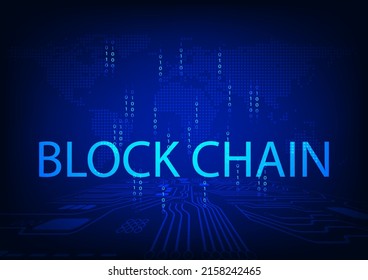 blockchain network binary code technology future concept, vector illustration 