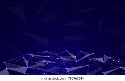 Blockchain network concept , Distributed ledger, computer connection technology, matrix coded background.