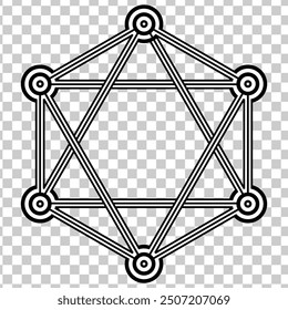 Blockchain network. Cryptocurrency. Blockchain technolog. isolated on transparent background. Vector illustration.