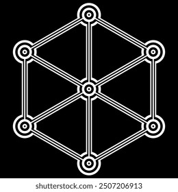 Blockchain network. Cryptocurrency. Blockchain technology. isolated on black background. Vector illustration.
