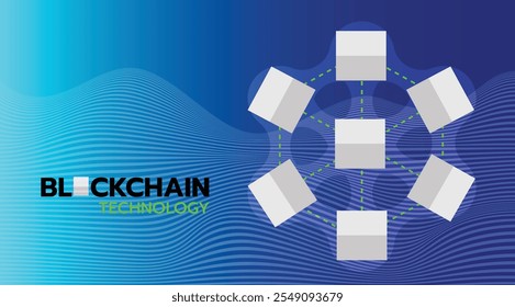 Blockchain Network Diagram. A visual representation of the blockchain technology, showing how blocks are linked together in a secure and decentralized network.
