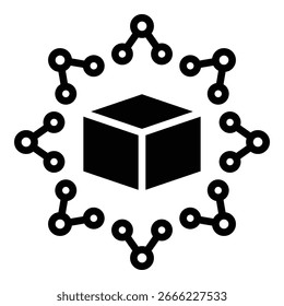 Estilo En Negrita Del Icono De La Red De Blockchain Para Los Diversos Propósitos Del Diseño