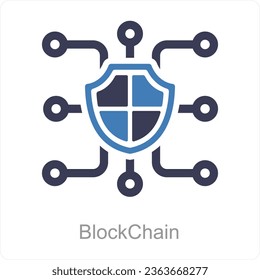 BlockChain and network icon concept