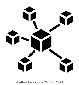 Blockchain Network Icon Element For Design