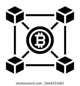 Blockchain Network Icon Glyph Vector Illustration
