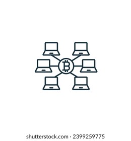 Blockchain network icon. Monochrome simple sign from blockchain collection. Blockchain network icon for logo, templates, web design and infographics.