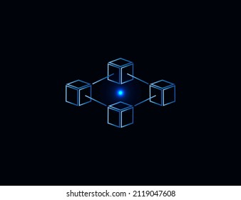 Blockchain, network icon. Vector illustration.