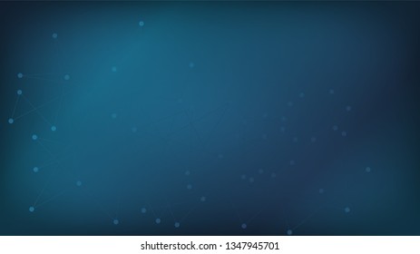 Blockchain Network Interconnected Nano Technology Design. Futuristic Artificial Intelligence Network Nodes Vector Background. Big Data Digital Matrix Internet Web Structure. Social Media Grid