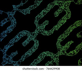 Blockchain network line abstract background. Vector illustration