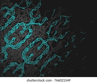 Blockchain network line abstract background. Vector illustration