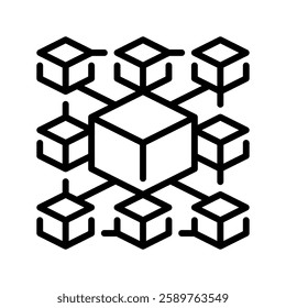 Blockchain Network line icon. Universal creative premium symbol. Vector sign icon logo template. Vector illustration