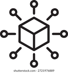 Blockchain y NFT Vector Icon para criptomonedas y tecnología