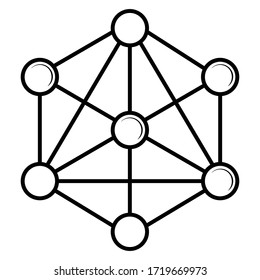 Blockchain Node Line Icon. Vector 