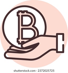 Oferta, ilustración o icono de Blockchain, vector sobre fondo blanco.