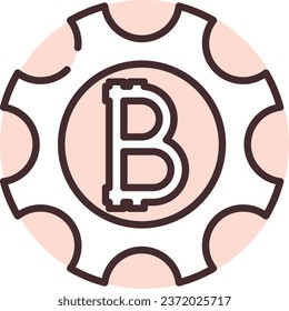 Blockchain optimization, illustration or icon, vector on white background.