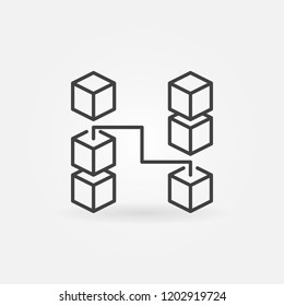 Blockchain outline icon. Vector concept symbol for digital finance industry and block chain technology