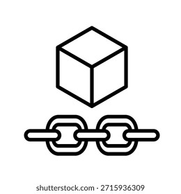 Blockchain Outline Icon Vector Illustration