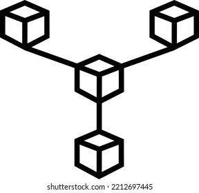 Blockchain outline icon. Vector symbol in trendy flat style on white background. Financesing for design.