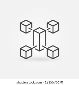 Blockchain outline minimal icon. Vector concept symbol for digital finance industry and block chain technology