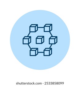 Blockchain pentaglow, vetor, pixel perfeito, arquivo ilustrador