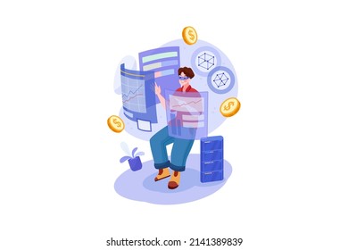 Blockchain Platform Illustration concept. Flat illustration isolated on white background.