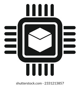 Blockchain processor icon simple vector. Block chain. Finance data