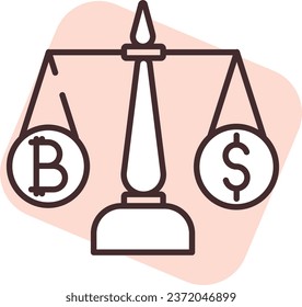 Blockchain rate, illustration or icon, vector on white background.