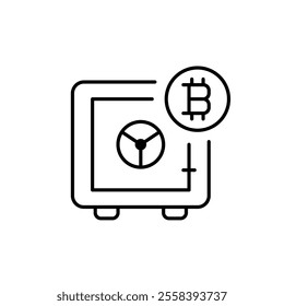 Blockchain repository. Digital archive of blockchain files and Bitcoin data. Crypto file manager. Pixel perfect vector icon