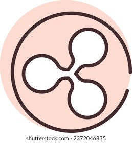 Blockchain ripple, illustration or icon, vector on white background.