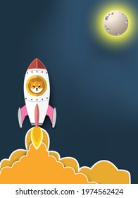 Blockchain with a rocket. Bitcoin is Symbol going in to sky.Blockchain technologies,bitcoins,altcoins,finance digital money market, Vector banner and Digital cryptocurrency concept.