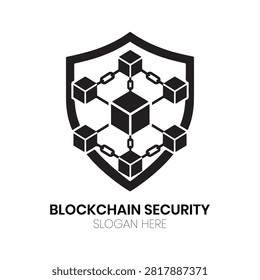 Blockchain Security logo showcases a sturdy protective shield framing a centralized node network, representing decentralized data safety and cryptographic integrity. This cutting-edge emblem is exceptional for blockchain developers, cyber security consultants, decentralized finance protocols, smart contract auditors, or tech corporations requiring an authoritative and secure brand identity.